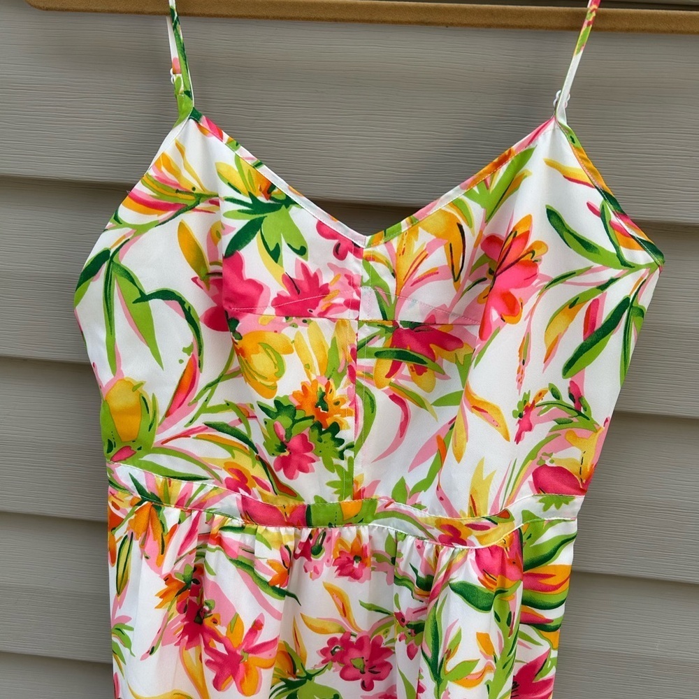 J Crew size 8 floral strappy mini dress vacation cruise beach - Picture 2 of 8